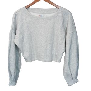 Free People Beach Cropped Sweatshirt Gray NWT Size Small